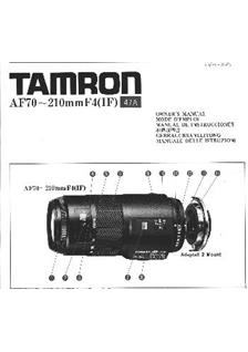Tamron 70-210/4 manual. Camera Instructions.